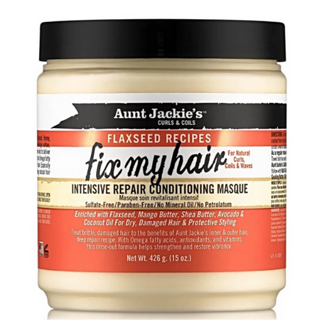 Aunt Jackie's Curls & Coils Flaxseed Recipes Fix My Hair Intensive Repair Conditioning Masque