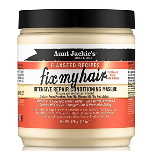 Aunt Jackie's Curls & Coils Flaxseed Recipes Fix My Hair Intensive Repair Conditioning Masque